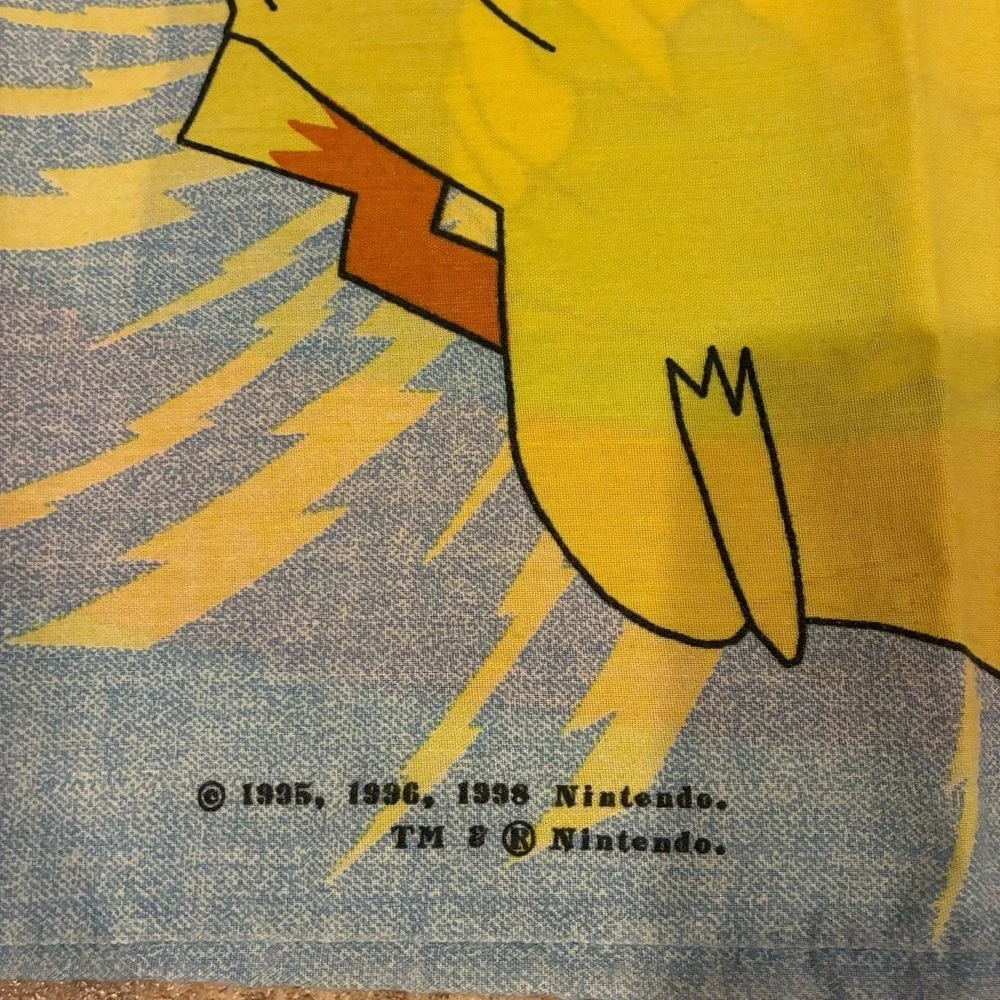 Nintendo Pokemon Standard Double Sided Pillowcase Pikachu‎ Ash Squirtle Vtg 1998